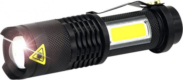 Strend Pro Svetilka NX1040, 3 W, 70+65 lm, s stransko lučjo, Zoom, 1xAA, prodajna škatla 12 kos