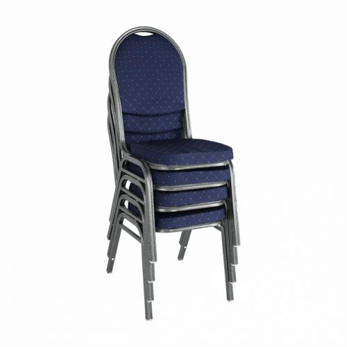 Stolička, stohovateľná, látka modrá/sivý rám, JEFF 2 NEW - AKCIA