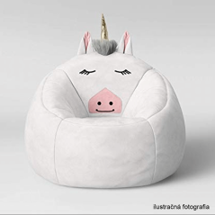 Fotoliu tip sac unicorn, alb, INOROG