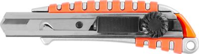 Nož Strend Pro UKX-867-8, 18 mm, lomljiv, s kolesom, kavelj za rezilo, alu/plastika