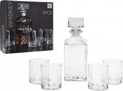Whiskyflasche + 4 Gläser, KLC-Glas