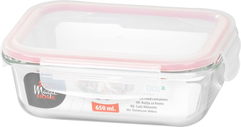 Dóza MagicHome, obdĺžniková, 650 ml, s vekom, Clip