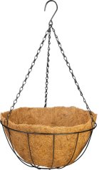 Strend Pro Hanger, Blumentopfhalter, Stahl/Kokos, hängend, mit Kette und Aufhänger, 35 cm