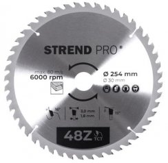Strend Pro TCT disk 254x3.0x30/20 mm 48T, za drvo, pila, SK rezovi