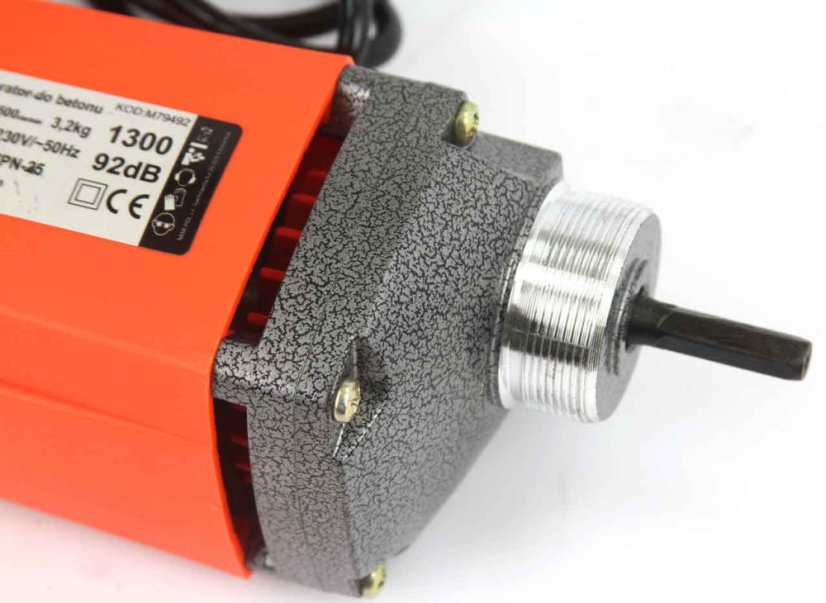 Betonrüttler 1.250 W, Klemmung mit Mutter, 4.500 U/min, Schlauch 2 m, Durchmesser 35 mm,