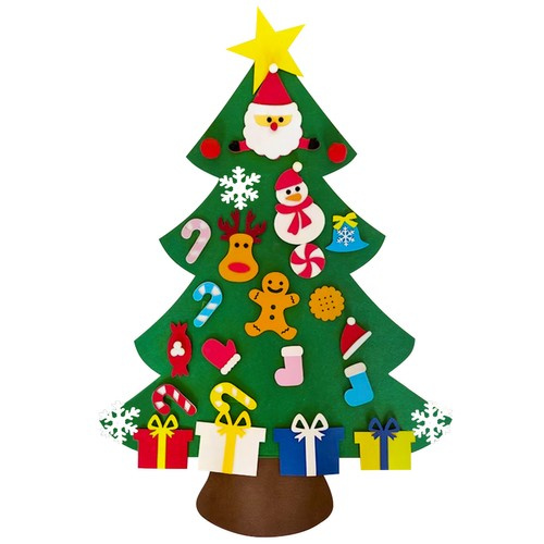 Weihnachtsbaum aus Filz mit Dekoration 24856