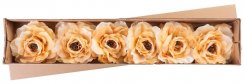 Flower MagicHome, bujor, auriu, tulpină, dimensiune flori: 16 cm, lungime flori: 24 cm, bal. 6 buc