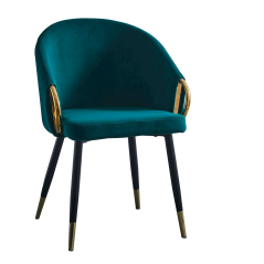 Designer-Sessel, smaragdgrüner Samtstoff/Gold-Chrom-Gold, DONKO