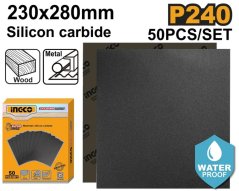 Papier brúsny 230x280mm, P240, sada 50 dielna, INGCO Industrial