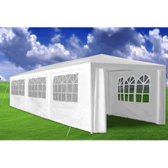 Cort de petrecere de grădină, alb, 3x9 m, TEKNO NEW TIP 3 + 8 feţe