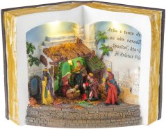 MagicHome Weihnachtsdekoration, Krippe im Buch, farbig, 3 LED, 3xAA, Innenbereich