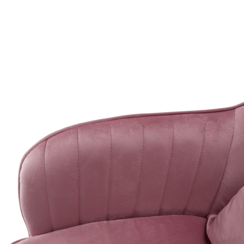Bürostuhl, rosa Samtstoff/Chrom, KLIAN