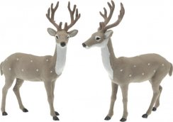 Figurica jelena 33,5x8x37 cm plastična siva mešanica