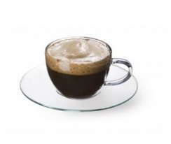 Tasse mit Untertasse 100 ml Glas Espresso Mini 4 Stück im Paket