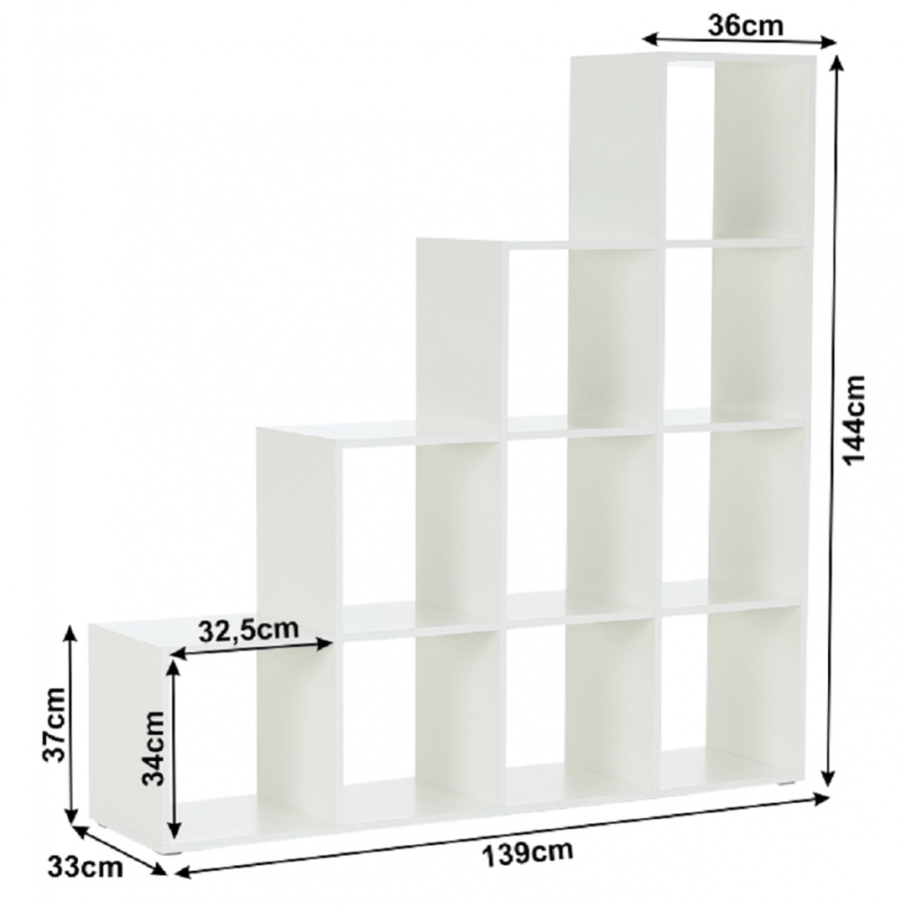 Pyramidenregal, weiß, DTD-laminiert, NORAH
