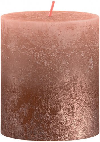 Sveča bolsius Rustic, Christmas, Sunset Creamy Caramel+ Copper, 80/68 mm