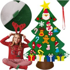Weihnachtsbaum aus Filz mit Dekoration 24856