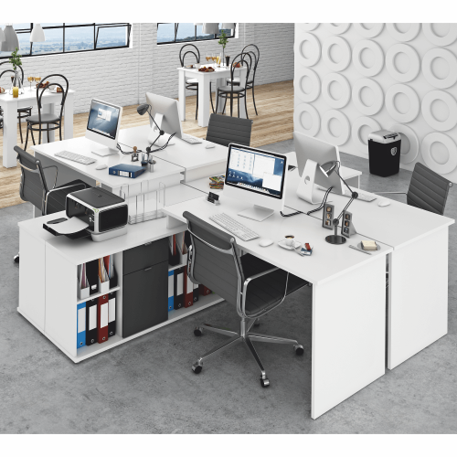 Schreibtisch, weiß/grau, DALTON 2 NEW VE 02