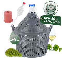 Demižón Strend Pro Cada Inco, 54 lit. kozarec demižon za vino in žganje, plastični pokrov