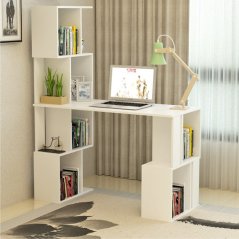 PC stol s policom, bijeli, FLOKI NEW