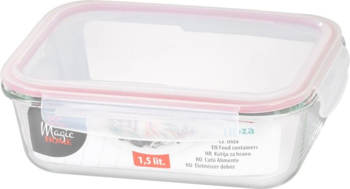 Dóza MagicHome, obdĺžniková, 1500 ml, s vekom, Clip