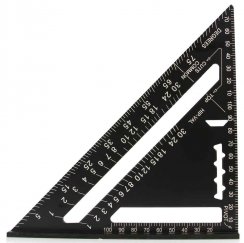 Trikraki aluminijasti kvadrat z nastavkom, metrične in palčne mere, 175 mm, MAR-POL