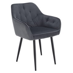 Designer-Sessel, grauer Samtstoff, VERIO