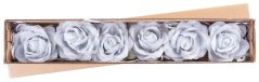 MagicHome Blume, Rose, blau, Stiel, Blütengröße: 10 cm, Blütenlänge: 18 cm, Packung. 6 Stk