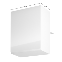 Oberschrank, Weiß/Weiß Extra Hochglanz, links, AURORA G601F