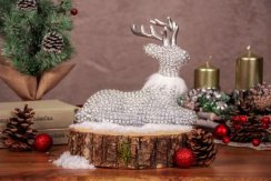 MagicHome karácsonyi dekoráció, rénszarvas ülőgarnitúra, 19x17 cm
