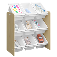 Organizator/polica za igračke, prirodna/bijela, BOIS