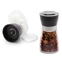 Manuelle Pfeffer- und Salzmühle, 170 ml, Glas/UH schwarz