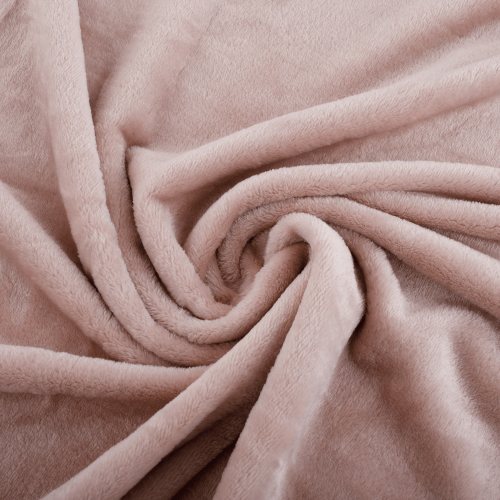 TEMPO-KONDELA LUANG, plyšová deka s bambulkami, pudrová růžová, 150x200 cm