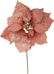 Flower MagicHome Christmas, Poinssetia, roz, tulpină, dimensiune flori: 35 cm