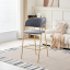 Designer Barhocker, graubrauner Samtstoff/goldchrom, DASMIN TYP 2