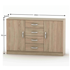 Kombinierte Kommode, Sonoma-Eiche, BETTY 2 BE02-019-00