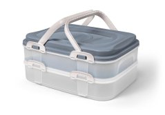 Cutie/cutie pentru alimente UH 40x30x18cm PIKNIK 2 niveluri cu mânere SKVELER