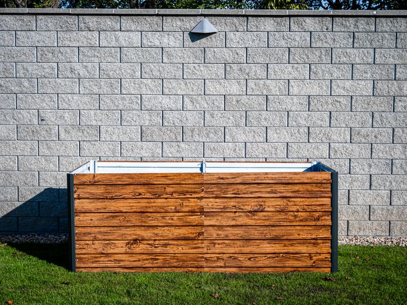 Strend Pro Garden Blumenbeet, 200x100x77cm, 3D-Design Holz, Metall, erhöht