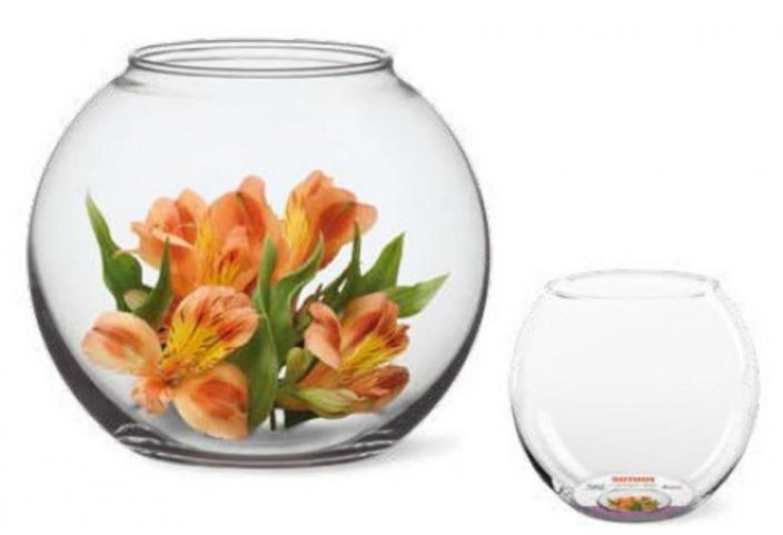 Váza GLOBE guľa priemer 16,4cm, číre sklo BOHEMIA KLC