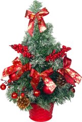 Braduleț MagicHome de Crăciun, împodobit, acoperit de zăpadă, roșu, 40 cm