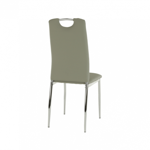 Blagovaonska stolica, siva/kromirana eko koža, ERVINA