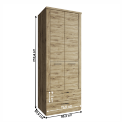 Kleiderschrank 2D2S, Navarra-Eiche, DORSI