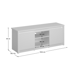 Stolik RTV 2D/125, biały, ERODIN (akce)