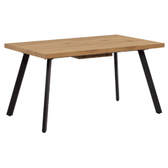 Blagovaonski stol, sklopivi, hrast/metal, 140-180x80 cm, AKAIKO