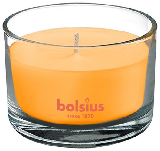Gyertya Bolsius Jar True Scents 63/90 mm, illatos, mangó, üvegben