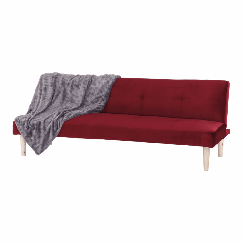 Sofa na razvlačenje, bordo Velvet tkanina/hrast, ALIDA