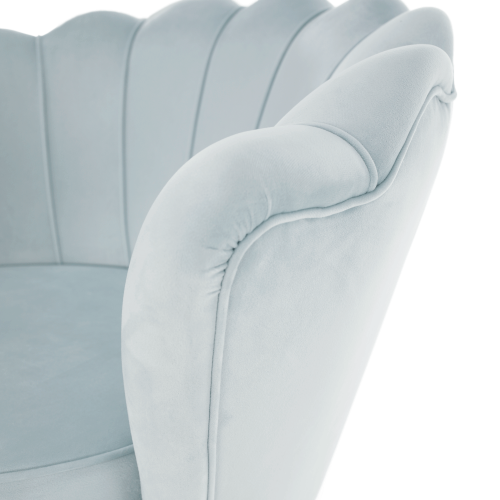 Fotelja u Art-deco stilu, sivo-plava Velvet tkanina/zlatna krom-zlatna, NOBLIN - AKCIJA