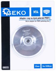 Kotúč unášací hliníkový, suchý zips, 125 mm, závit M14, GEKO