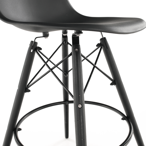 Barski stol, črn, plastika/les, CARBRY NEW