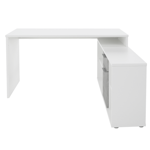 Stół komputerowy, biały/beton, NOE NOWOŚĆ